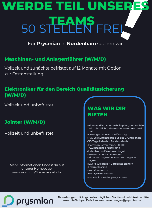 Werde Teil unseres Teams! 50 freie Stellen!
